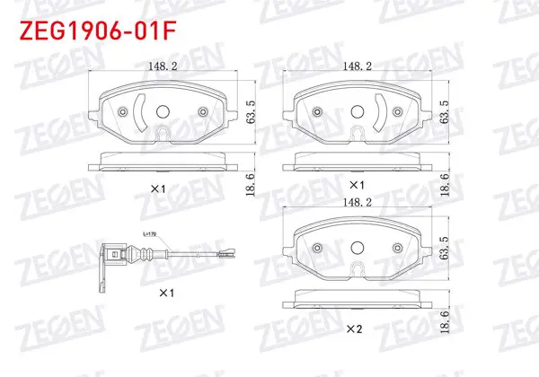 Fren Balata Ön Fişli VW Golf VIII 2020-/ Skoda Octavia IV 2019-/ Seat Leon 2019 -
