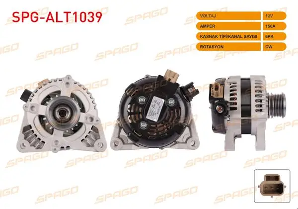 Alternatör 12V 150A 6Pk (Alt3110) Focus II 04-12-Fiesta 04-08-Kuga 08-12 (1.6 2.0 TDCI Araclar İçin)