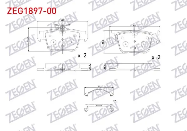 Fren Balata Arka 300mm Disk VW Golf VIII-Caddy V 2020-/ Skoda Octavia IV (Nx3) 2020-/ Seat Leon (Kl1) 2019-/ Audi A3 Sportback (8Ya) 2019-/ Cupra Formentor 1.5 TSI 2020 -