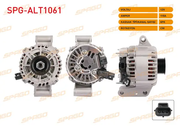 Alternatör 12V 115A 6Pk (Alt985) Ford Mondeo III 01-07 / Jaguar X-Type I 2.0 D-2.2 D 03-09