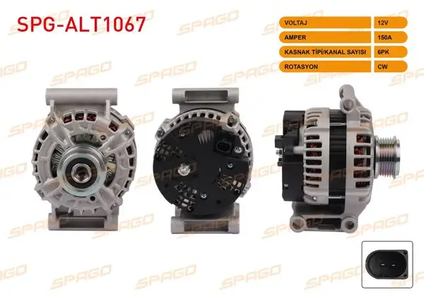 Alternatör 12V 150A 6Pk Transit (V362 V363) 11-18 / Jumper 11-20 / Boxer 11-20 (2.2 Dizel Araclar İçin)