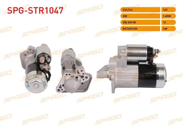Marş Motoru 12V 1.4Kw 12 Dıs Cw (Str6080) Clio II III IV-Megane II III-Kangoo (1.5 DCI Araclar İçin)