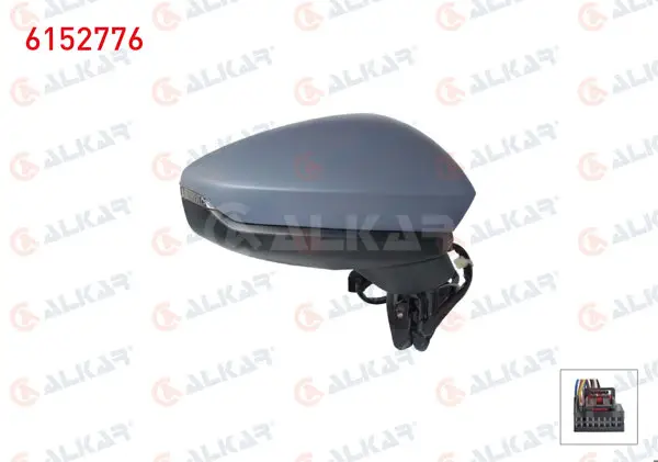 Dış Dikiz Aynası Sağ Elektrikli Astarlı Otomatik Katlanır Sinyalli Hafızalı Ledlı 14 Pin Audi A3 Sportback 2019 -