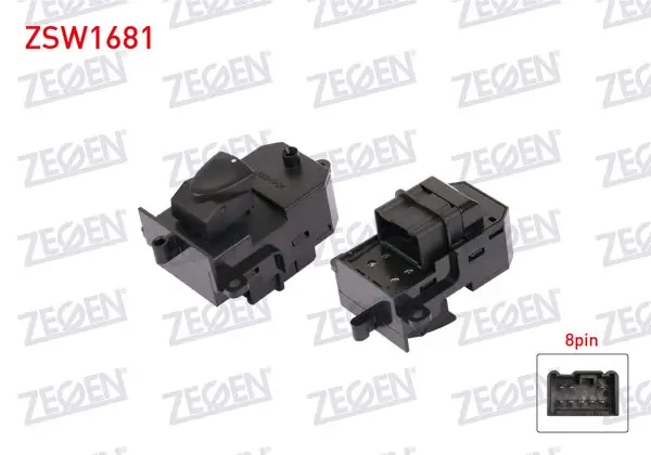 Cam Açma Anahtarı Tekli Arka 8 Pin Honda Civic 2006-2012