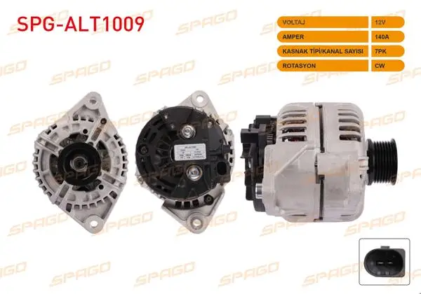 Alternatör 12V 140A 7Pk (Alt3922) Ducato 2.3 JTD 06-/ Daily 35-45-50-55-60-65 2.3Td-3.0Td 06-11
