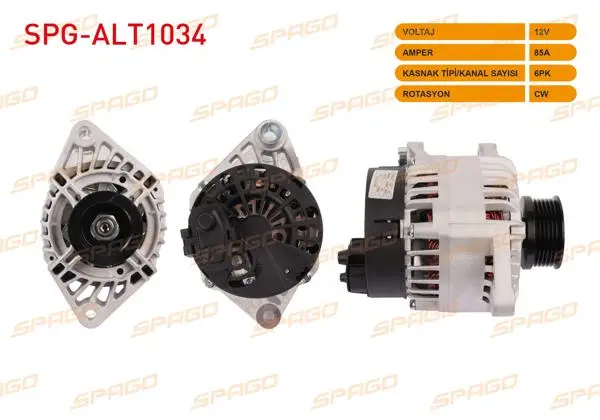 Alternatör 12V 85A 6Pk (Alt473) Doblo-Strada-Stilo-Bravo (1.9 Dizel Araclar İçin)