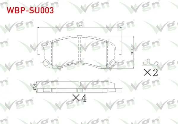 Fren Balata Ön Ikazlı Subaru Impreza 1.5-1.6İ 2000-2012 / Forester 2.0 2008-/ Outback 2.0 D 2009-/ Legacy V 2.0İ 2009-2014