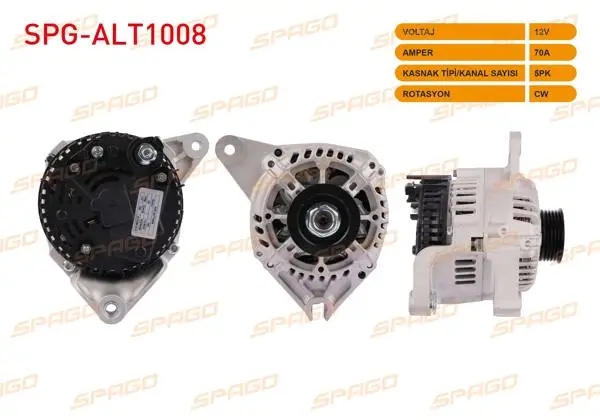 Alternatör (V Tipi) 12V 70A 5Pk (Alt860) Citroen Saxo 1.5 D 96-04