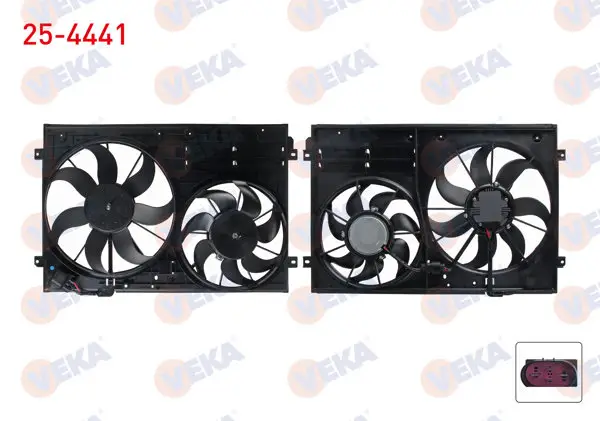 Fan Motoru Davlumbazlı VW Golf VI (5K1) 1.6 TDI 08-12 / Audi A3 (8P1) 1.4 TFSI 2007-2012 / Seat Leon (1P1) 1.4 TSI 2007-2012 / Skoda Superb II (3T4) 1.6 TDI 2010-2015