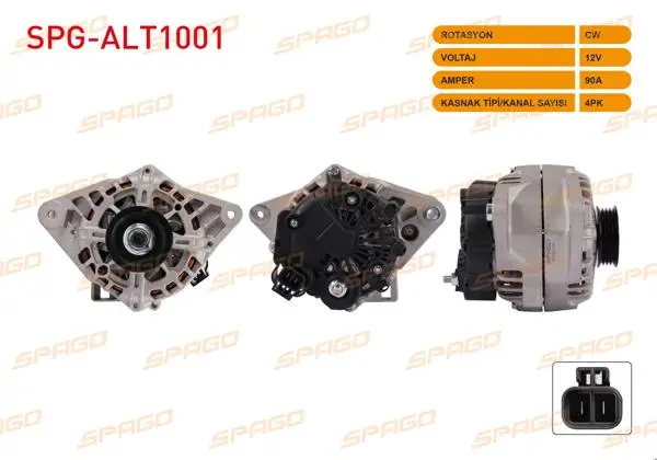 Alternatör 12V 90A 4Pk (Alt893) Accent 00-05-Era 06-12-Getz 02-08 / Rio 06-11-Cerato 04-07 (Benzinli Araclar İçin)