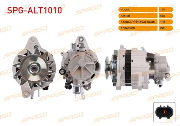 Alternatör 12V 65A V-Kanallı Tek Kasnak (Alt500) H100 93-00 / L300 87-04-Pajero 89-90 (2.5 D Araclar İçin)