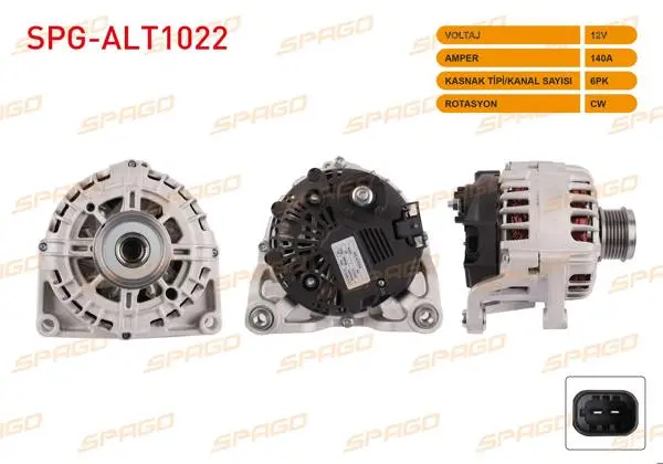 Alternatör 12V 140A 6Pk (Alt8880) Astra J 09-15-Insignia A 08-17 (1.6 Benzinli Araclar İçin)