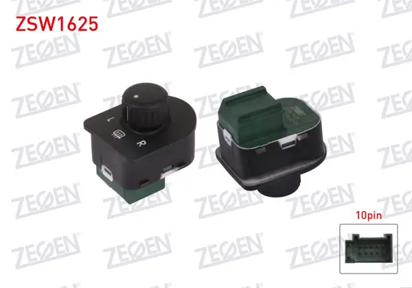 Ayna Ayar Düğmesi Yesıl Soket 10 Pin VW Transporter V 2003-2011 / Caravelle 2003-2011
