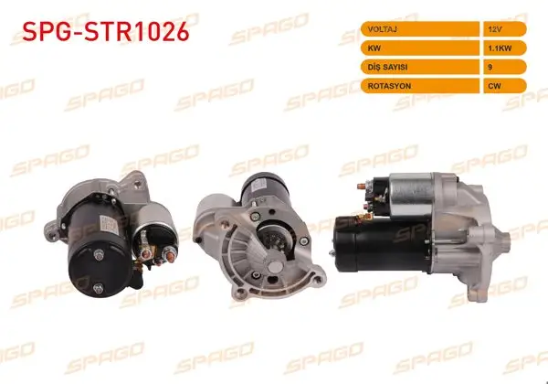 Marş Motoru 12V 1.1Kw 9 Dıs Cw (Str3030) Peugeot 305 306 405 406 / Citroen Xsara (1.8 2.0 Benzinli Araclar İçin)