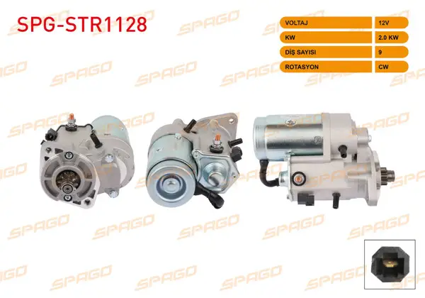 Marş Motoru 12V 2Kw 9 Dıs Cw (Str7702) Santa Fe 03-12-Tucson 03-11 / Sportage 04-10 (Dizel Araclar İçin)