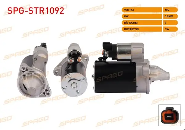 Marş Motoru 12V 0.9Kw 8 Dıs Cw Rio III 11-17-Picanto 11-17 / i10 08-13- i20 08-15 (1.0 1.2 Benzinli Araclar İçin)