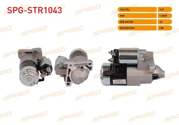 Marş Motoru 12V 1.4Kw 12 Dıs Cw (Str6075) Clio II III-Megane II-Kangoo-Sandero-Logan (1.5 DCI Araclar İçin)