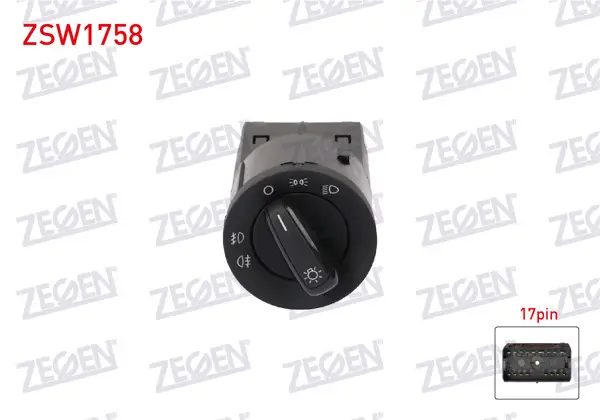 Far Anahtarı 17 Pin Volkswagen Transporter T5 / Polo 2002-2010 / Amarok 2010-2016 / Caddy 2006-2015