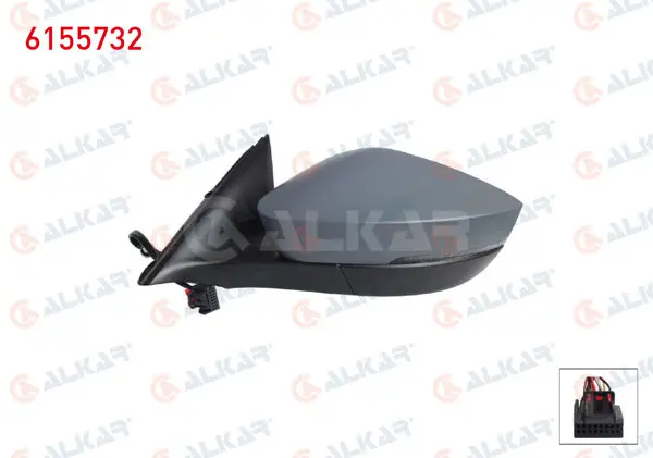 Dış Dikiz Aynası Sol Elektrikli Isıtmalı Astarlı Sinyalli Ledlı 6 Pin Skoda Octavia IV 2020 -