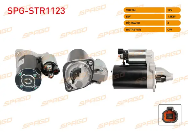 Marş Motoru 12V 1.4Kw 8 Dıs Cw (Str3422) Hyundai i30 07-06- i20 08-15 / Kia Ceed 06-18 (Benzinli Araclar İçin)