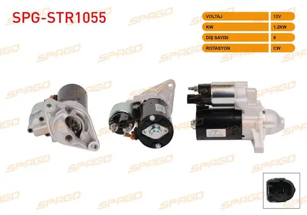 Marş Motoru 12V 1.2Kw 9 Dıs Cw (Str4725) Corolla 06-18-Auris 07-18-Avensis 08-18 (Benzinli Araclar İçin)