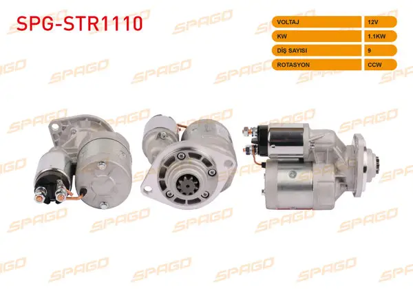Marş Motoru 12V 1.1Kw 9 Dıs Ccw (Str6552) Skoda Felicia 1.3 Lx Glx 95-03-Favorit 135L 136 84-94