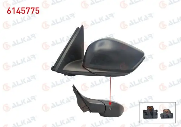 Dış Dikiz Aynası Sol Elektrikli Isıtmalı Astarlı Otomatik Katlanır Sinyalli Alt Aydınlatmalı Kör Noktalı 12 Pin Citroen C4 III 2020 -