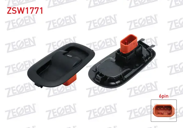 Cam Açma Anahtarı Tekli Kırmızı Soket 6 Pin Ford Transit (V363) 2015-/ (V362) 2012 -