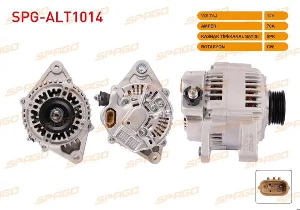 Alternatör 12V 70A 5Pk (Alt948) Corolla (E10) 1.6İ 92-97-Corolla (E11) 1.6İ 97-02