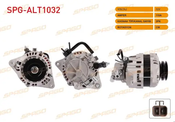 Alternatör 12V 110A Çift Kasnak (Alt576) Starex 97-06-H-1 00-06 / Kia K2500 K2700 Kamyonet