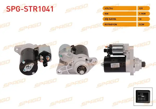 Marş Motoru 12V 1.1Kw 10 Dıs Ccw (Str6556) Polo IV-Golf IV-Bora I (Benzinli Araclar İçin)
