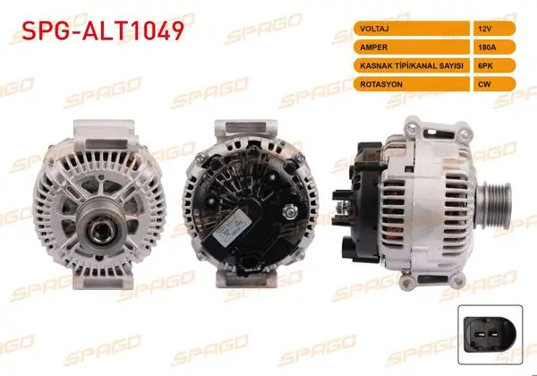 Alternatör 12V 180A 6Pk (Alt8800) Sprinter (906) 06-16 / Vito (W639) 03-14 / Viano (W639) 03-10