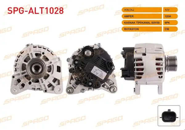 Alternatör 12V 120A 6Pk Clio IV-Megane III-Kangoo 08-19-Duster 11-18 (1.5 DCI Araclar İçin)