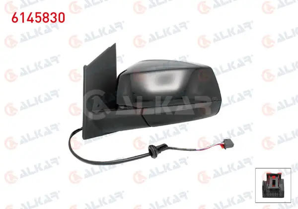 Dış Dikiz Aynası Sol Elektrikli Isıtmalı Otomatik Katlanır Parlak Siyah 7 Pin Ford Tourneo Connect 2022-/ Volkswagen Caddy V 2020 -