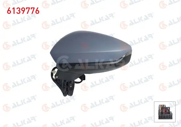 Dış Dikiz Aynası Sol Elektrikli Asferık Isıtmalı Astarlı Sinyalli Ledlı 6 Pin Audi A3 Sportback 2019 -