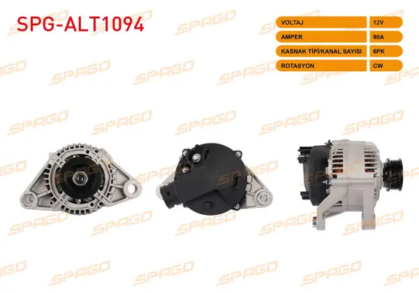 Alternatör 12V 90A 6Pk (Alt483) Dogan SLX Klimalı 94-/ Sahın 96-(Klimalı)