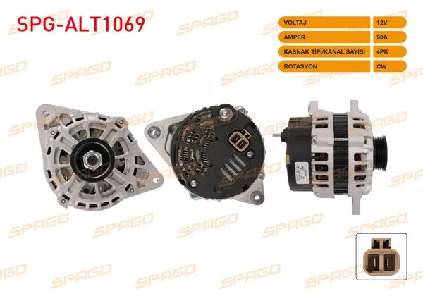 Alternatör 12V 90A 4Pk (Alt891) Accent 1.3İ-1.5İ 95-00 / Elantra 1.8-2.0 96-20