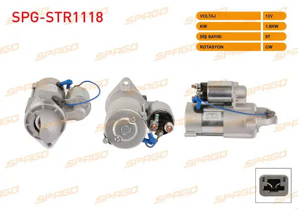 Marş Motoru 12V 1.8Kw 9 Dıs Cw (Str3066) Captiva 07-13-Cruze 09-12 / Antara 07-12 (Dizel Araclar İçin)