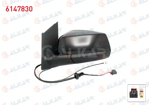 Dış Dikiz Aynası Sol Elektrikli Isıtmalı Otomatik Katlanır Antenlı Parlak Siyah 7 Pin Ford Tourneo Connect 2022-/ Volkswagen Caddy V 2020 -
