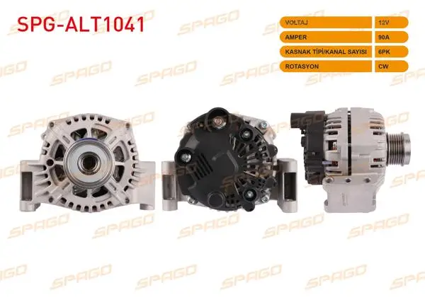 Alternatör 12V 90A 6Pk (Alt442) Doblo-Fiorino-Egea-Linea / Astra H-Corsa C-Combo (1.3 Dizel Araclar İçin)
