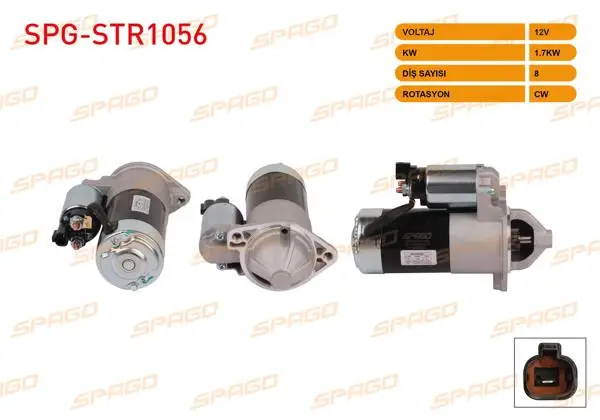 Marş Motoru 12V 1.7Kw 8 Dıs Cw (Str3415) Accent 05-17-Getz 05-09- i20 08-15 / Rio 05-11-Cerato 05-09 (Dizel Araclar İçin)