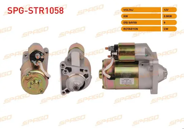 Marş Motoru 12V 0.9Kw 9 Dıs Cw (Str3007) Renault R9 85-00 / R11 Gtl Gts 1983-1994