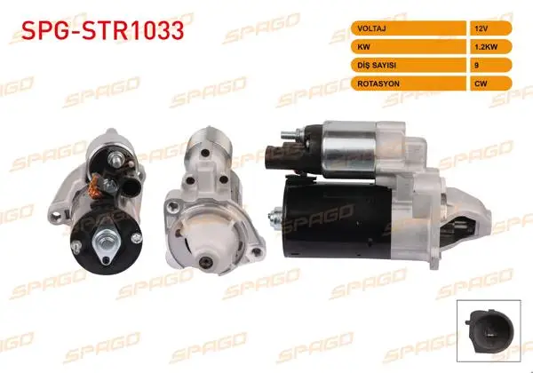 Marş Motoru 12V 1.2Kw 9 Dıs Cw (Str6527) Passat 00-05 / A4 00-08 / 01-08 (Benzinli Araclar İçin)