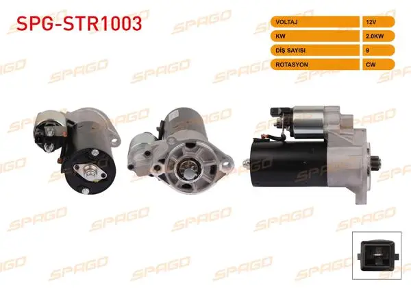 Marş Motoru 12V 2.0Kw 9 Dıs Cw (Str6600) M12x2 VW Lt35 2.5 TDI 96-06