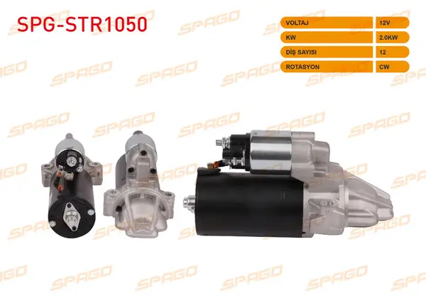 Marş Motoru 12V 2.0Kw 12 Dıs Cw (Str6840) Transit 06-14 / Ducato 06-12 / Boxer 06-16 / Jumper 06-16 (2.2 HDI Araclar İçin)