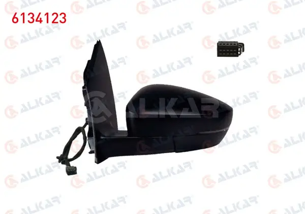 Dış Dikiz Aynası Sol Elektrikli Asferık Isıtmalı Sinyalli Dıkdortgen Soketlı 6 Pin Volkswagen Polo (6R1, 6C1) 2010-2017
