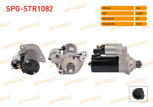 Marş Motoru (B Tipi) 12V 2.2Kw 13 Dıs Ccw (Str5054) Transporter T5 T6-Passat B6 B7 B8-Golf VI VII (TDI Mekanik Şanzıman Start-Stoplu Araclar İçin)