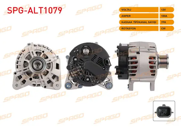 Alternatör 12V 150A 7Pk (Alt2022) Megane IV-Traffic III / Qashqai II-X-Traıl III (1.2 1.3 TCE 1.6Dci Araclar İçin)