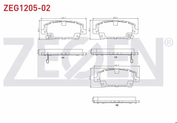 Fren Balata Ön Ikazlı Honda Civic VIII 1.4 2005-2012 / Civic VIII 1.8 2005-2012 / Civic VII 1.8 I-Vtec 2000-2006 / Civic VII 2.0 I-Vtec 2000-2006