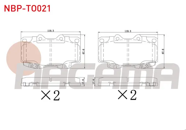 Fren Balata Ön Ikazlı Toyota Hı-Lux Pick Up 2.5 D 2005-2011 / Hı-Lux Pick Up 2.5 D-4D 2005-2011 / Hı-Lux Pick Up 3.0 D-4D 2005-2011